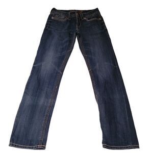 Seven7 Slim Straight Medium Rise Medium Wash Blue Denim Women's 29